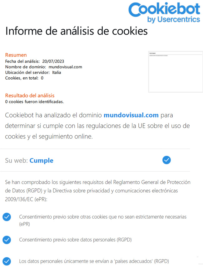 Analisis de cookies en mundovisual.com